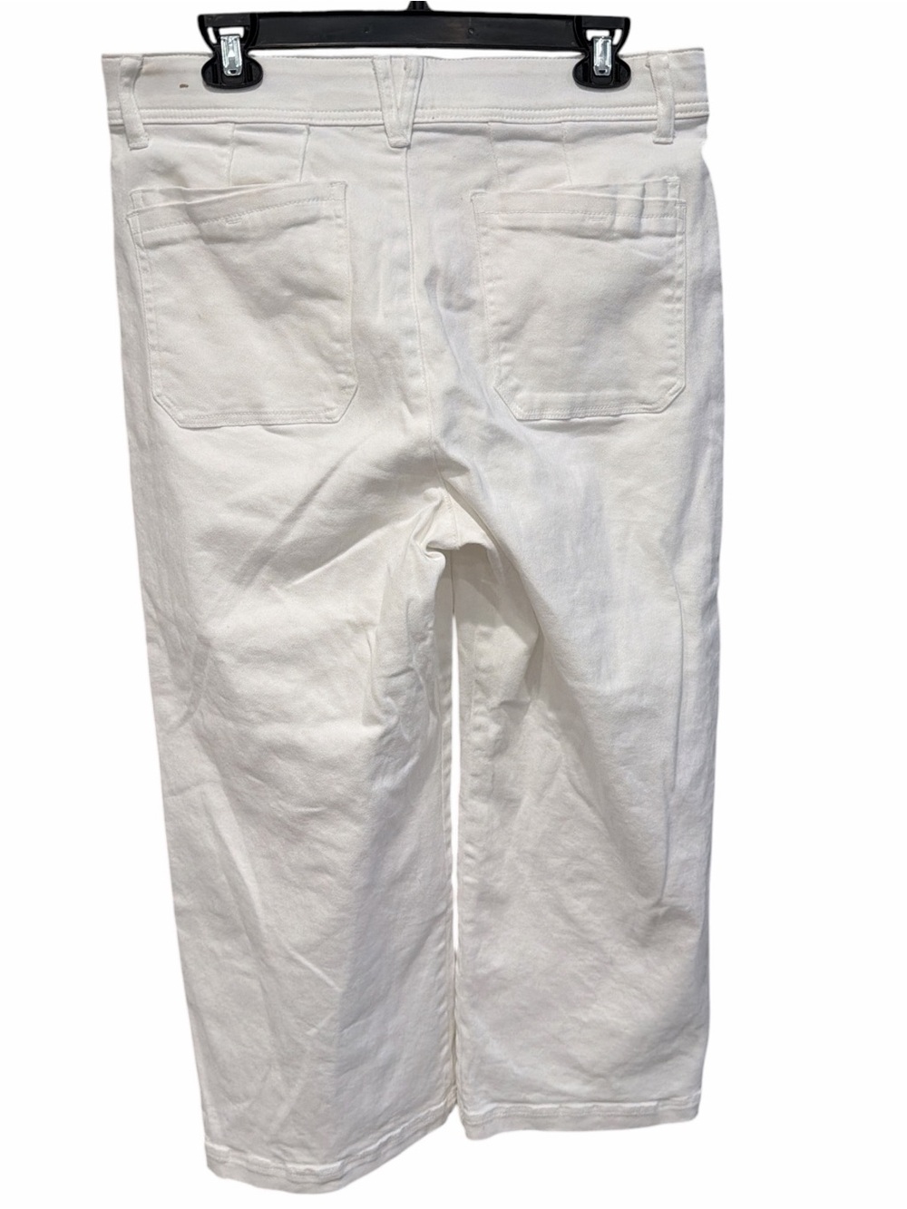 Democracy “Ab” Technology White Wide Leg Crop Pants Size 12 Patch Pockets - Picture 3 of 6